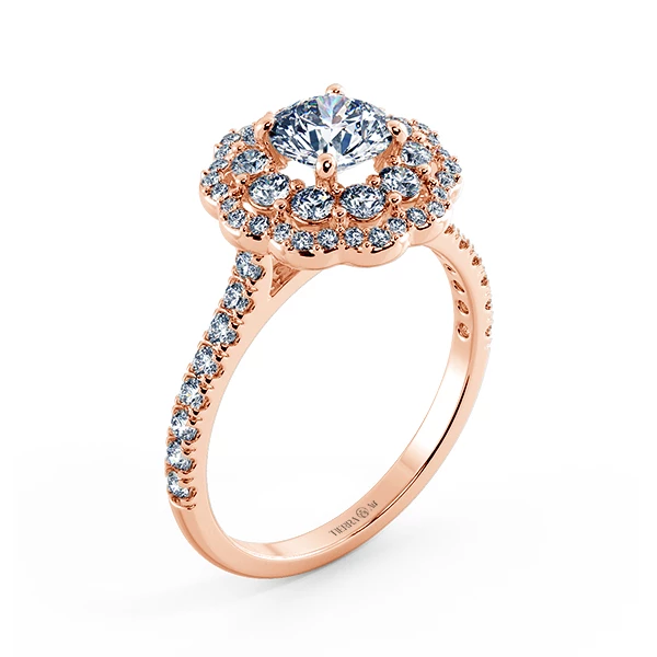 Floral Double Halo Engagement Ring NCH2304 4